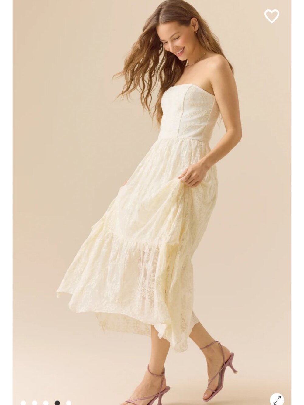 Jess Strapless Midi Dress Altar'd State Cream Dress NWT - Picture 4 of 5